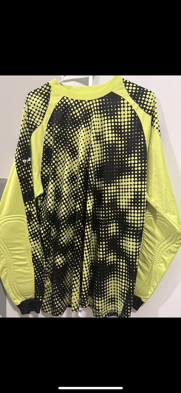 Vizari Neon Yellow Black Circles Dots Polaris Goalkeeper Jersey Adult XL